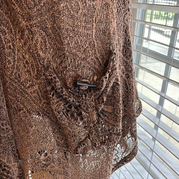 Brown Sheer Women's Top - Picture 4 of 6